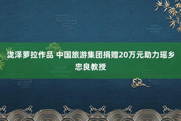 泷泽萝拉作品 中国旅游集团捐赠20万元助力瑶乡忠良教授