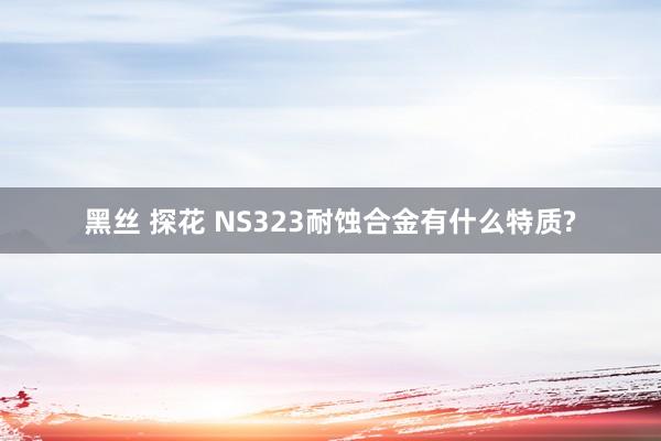 黑丝 探花 NS323耐蚀合金有什么特质?