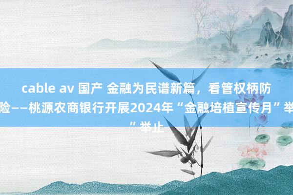 cable av 国产 金融为民谱新篇，看管权柄防风险——桃源农商银行开展2024年“金融培植宣传月”举止