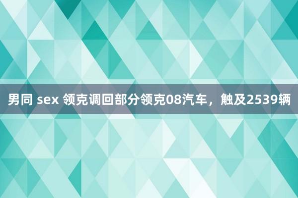 男同 sex 领克调回部分领克08汽车，触及2539辆