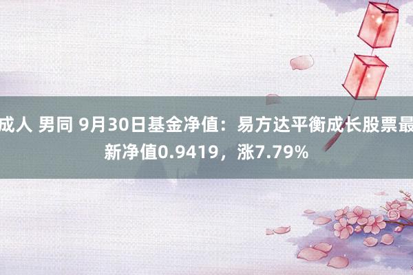 成人 男同 9月30日基金净值：易方达平衡成长股票最新净值0.9419，涨7.79%