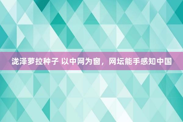 泷泽萝拉种子 以中网为窗，网坛能手感知中国