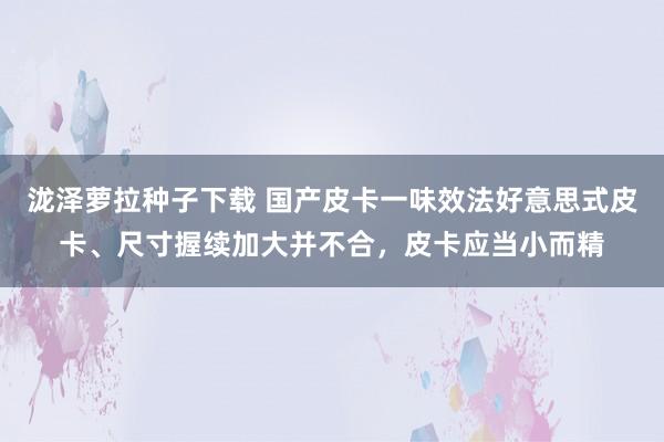 泷泽萝拉种子下载 国产皮卡一味效法好意思式皮卡、尺寸握续加大并不合，皮卡应当小而精