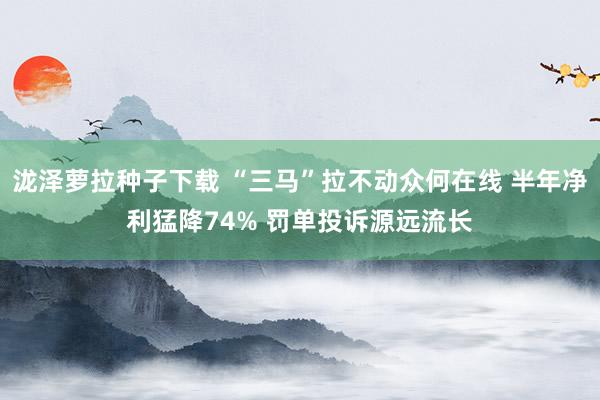 泷泽萝拉种子下载 “三马”拉不动众何在线 半年净利猛降74% 罚单投诉源远流长