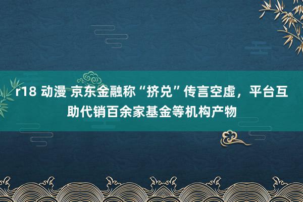 r18 动漫 京东金融称“挤兑”传言空虚，平台互助代销百余家基金等机构产物