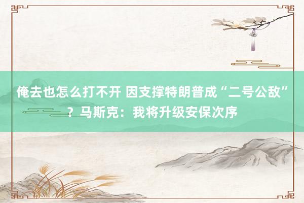 俺去也怎么打不开 因支撑特朗普成“二号公敌”？马斯克：我将升级安保次序