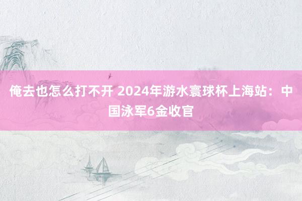 俺去也怎么打不开 2024年游水寰球杯上海站：中国泳军6金收官