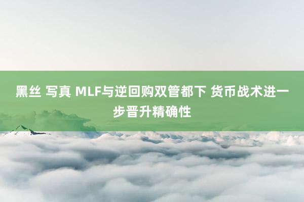 黑丝 写真 MLF与逆回购双管都下 货币战术进一步晋升精确性