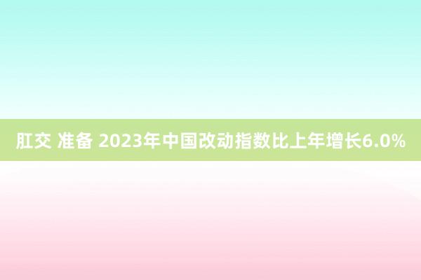 肛交 准备 2023年中国改动指数比上年增长6.0%