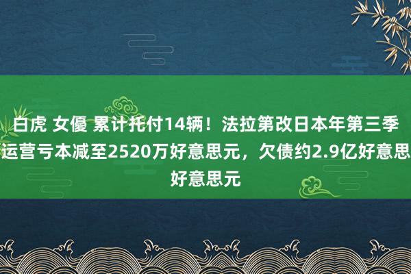 白虎 女優 累计托付14辆！法拉第改日本年第三季度运营亏本减至2520万好意思元，欠债约2.9亿好意思元