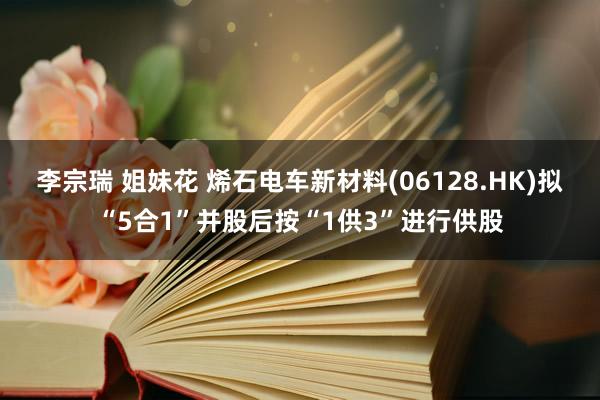 李宗瑞 姐妹花 烯石电车新材料(06128.HK)拟“5合1”并股后按“1供3”进行供股