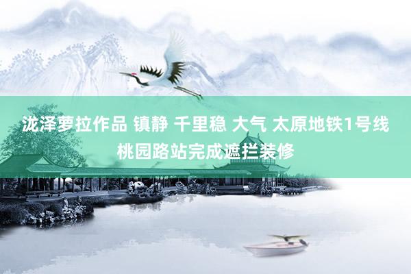 泷泽萝拉作品 镇静 千里稳 大气 太原地铁1号线桃园路站完成遮拦装修