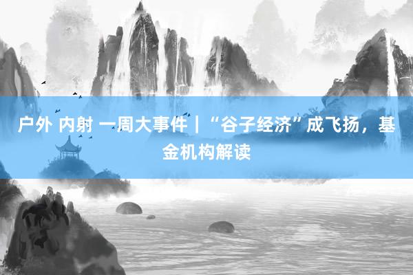 户外 内射 一周大事件｜“谷子经济”成飞扬，基金机构解读