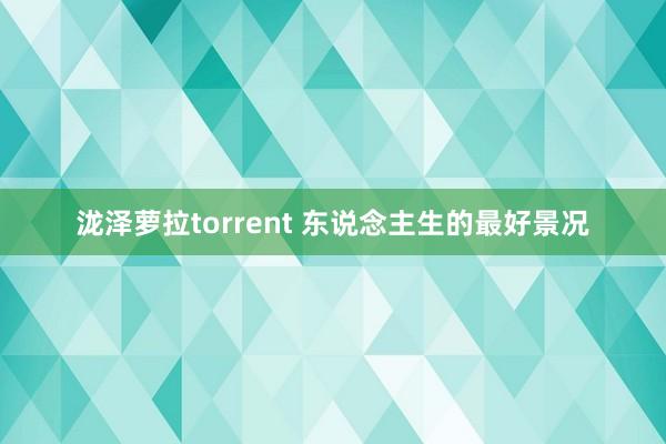 泷泽萝拉torrent 东说念主生的最好景况