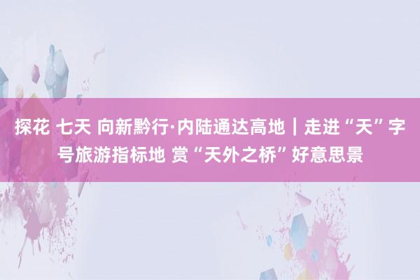 探花 七天 向新黔行·内陆通达高地｜走进“天”字号旅游指标地 赏“天外之桥”好意思景