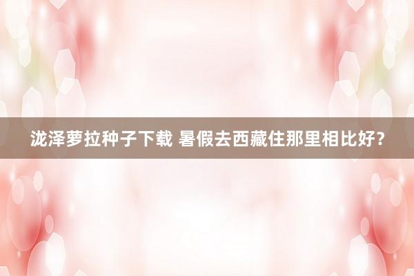 泷泽萝拉种子下载 暑假去西藏住那里相比好？