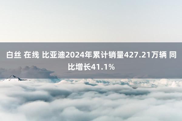 白丝 在线 比亚迪2024年累计销量427.21万辆 同比增长41.1%