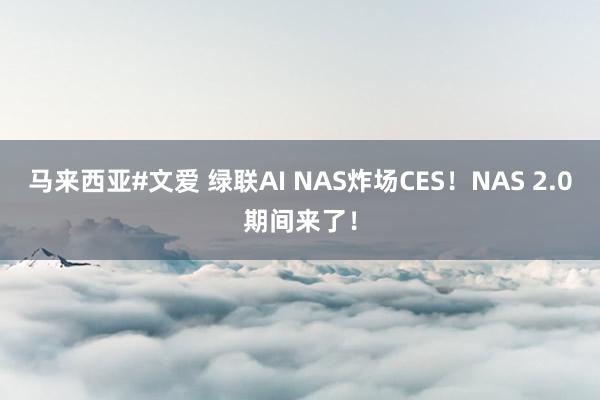 马来西亚#文爱 绿联AI NAS炸场CES！NAS 2.0期间来了！