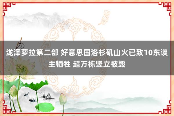 泷泽萝拉第二部 好意思国洛杉矶山火已致10东谈主牺牲 超万栋竖立被毁