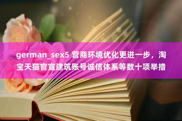 german_sex5 营商环境优化更进一步，淘宝天猫官宣建筑账号诚信体系等数十项举措