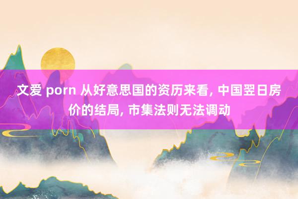 文爱 porn 从好意思国的资历来看， 中国翌日房价的结局， 市集法则无法调动