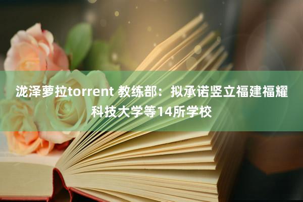 泷泽萝拉torrent 教练部：拟承诺竖立福建福耀科技大学等14所学校