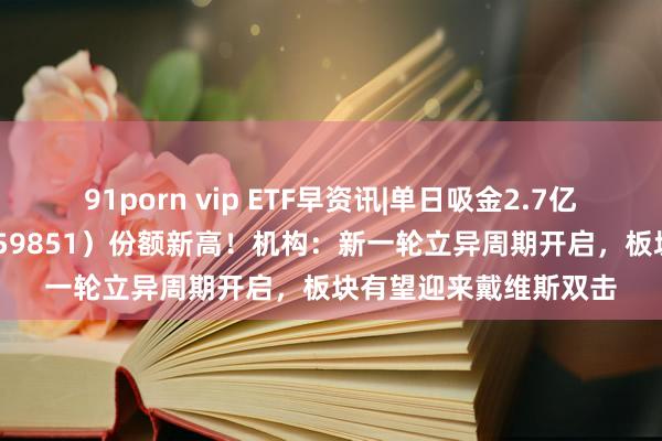 91porn vip ETF早资讯|单日吸金2.7亿元！金融科技ETF（159851）份额新高！机构：新一轮立异周期开启，板块有望迎来戴维斯双击