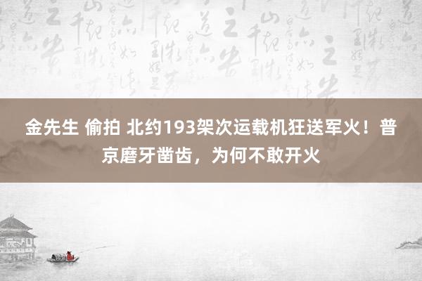 金先生 偷拍 北约193架次运载机狂送军火！普京磨牙凿齿，为何不敢开火